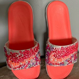 Nike bejeweled slides